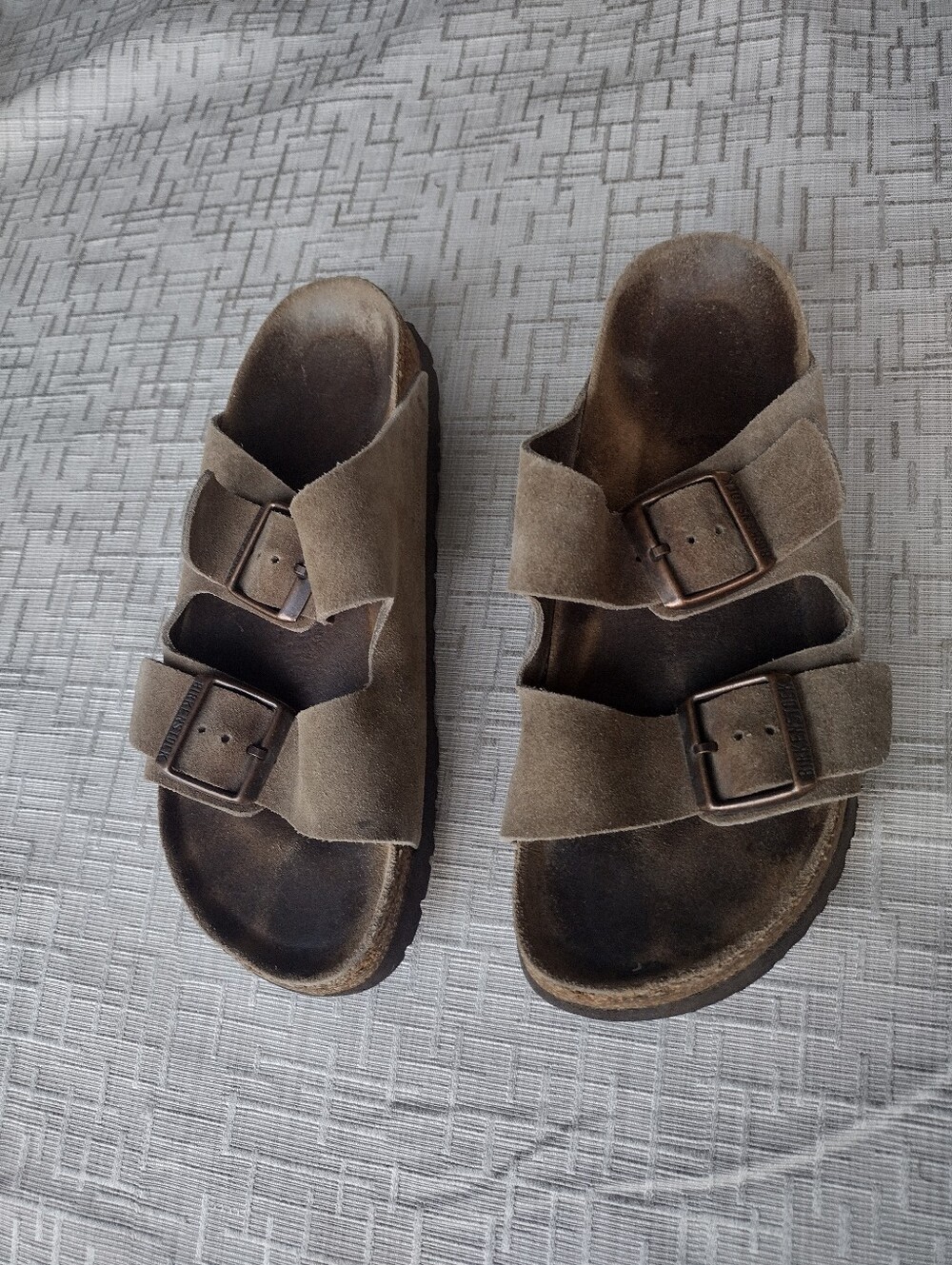 Birkenstock Arizona Taupe Suede Leather Soft Footbed Women's Sandals 37 US 6